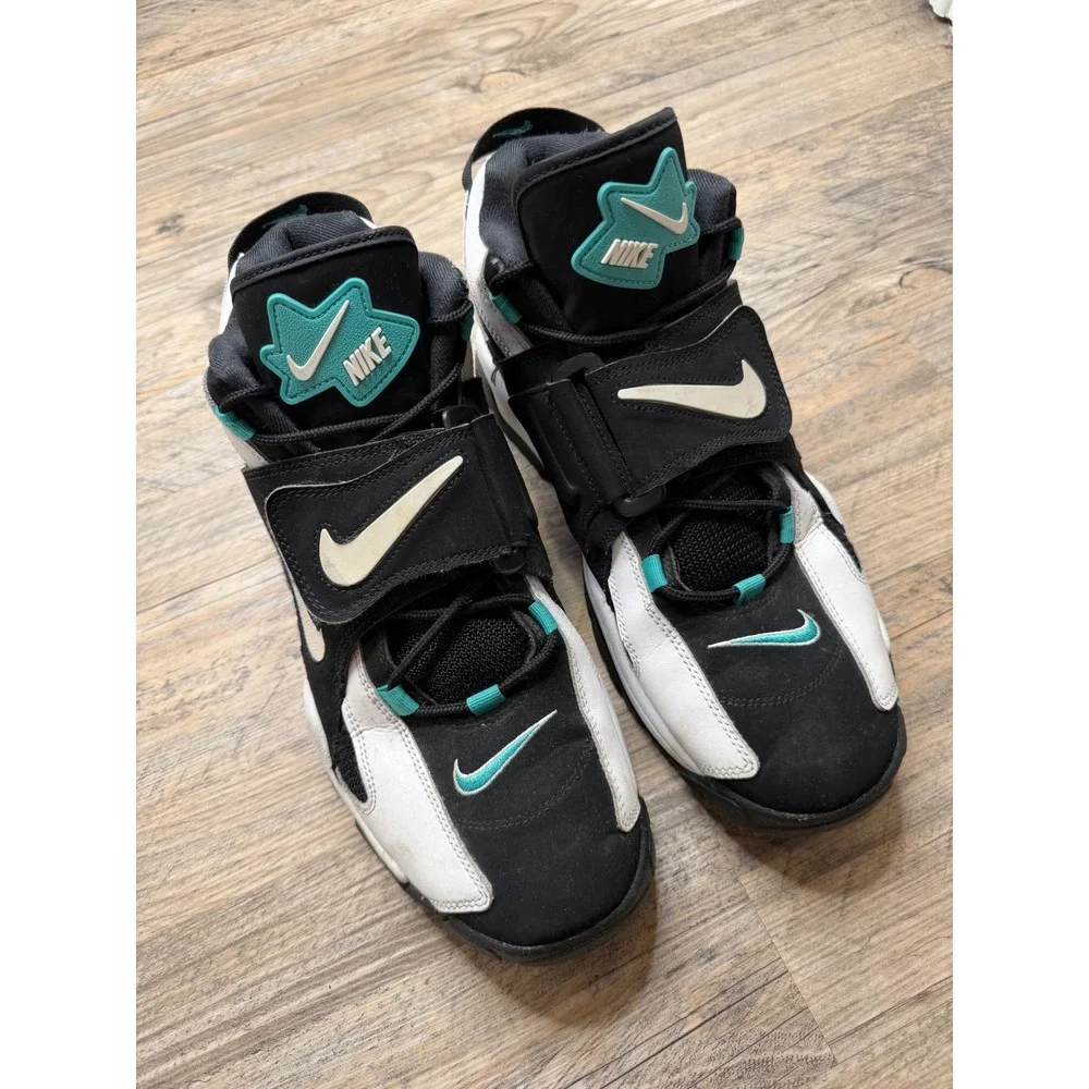 Nike Air Barrage Mid White Black Cabana Hyper Jade AT7847-001 Mens 11.5 Sneakers